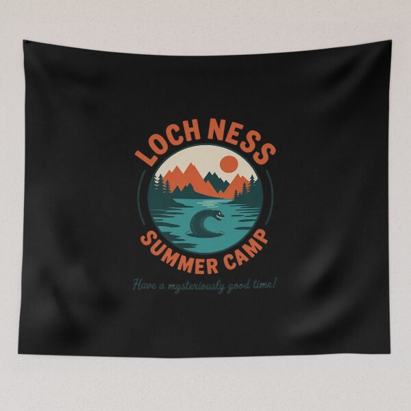 Item preview, Loch Ness Summer Camp, funny, mystery, mythical creatures Raglan Baseball  designed and sold by GamtosMintys.