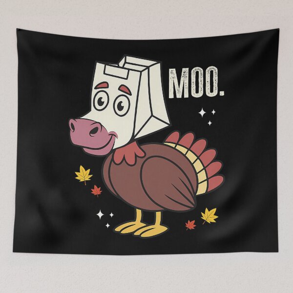 Item preview, Day Holiday 90s Thanksgiving Festive Moo Funny Turkey Cow designed and sold by rebeccathanuos.