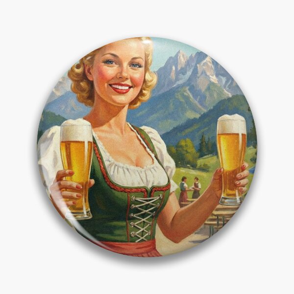 Item preview, PILSNER LOVE IN EVERY SIP Vintage 1950s German Beer Garden Poster designed and sold by Cozy-Old-Pub.