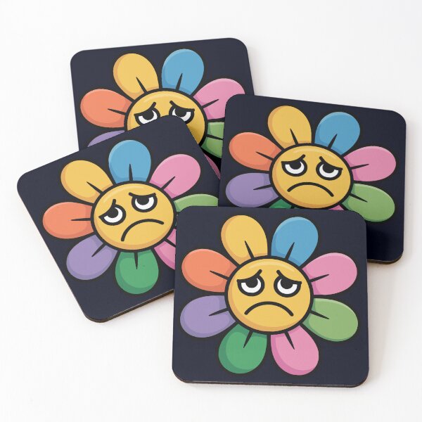 Item preview, Sad Rainbow Flower Face – Cute Cartoon Emotion designed and sold by madtoyman.