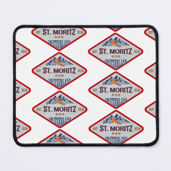 Item preview, St. Moritz, Switzerland, Vintage skiing badge design designed and sold by Wanderful-roads.