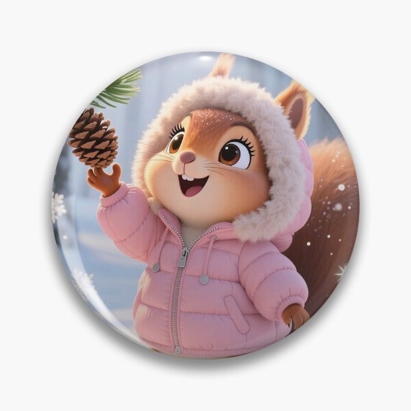 Item preview, Cute Winter Squirrel in Pink Jacket – Adorable Snowy Illustration designed and sold by AmetistLight.