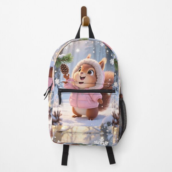 Item preview, Cute Winter Squirrel in Pink Jacket – Adorable Snowy Illustration designed and sold by AmetistLight.