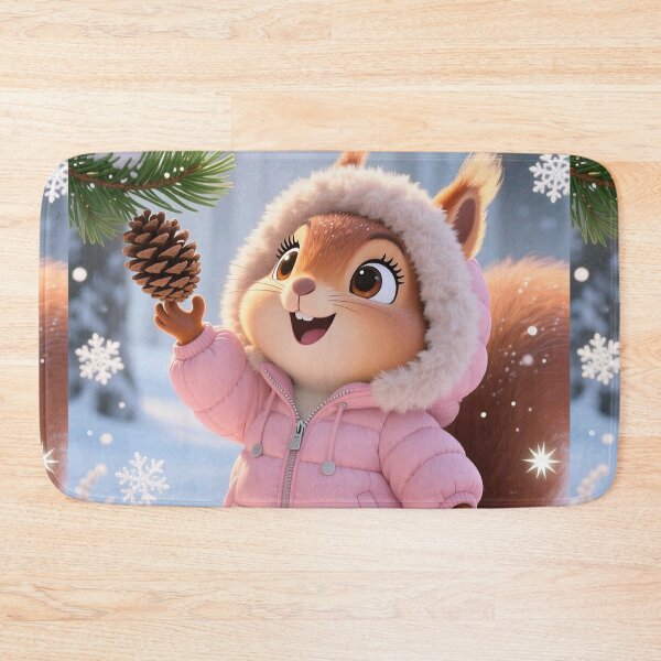 Item preview, Cute Winter Squirrel in Pink Jacket – Adorable Snowy Illustration designed and sold by AmetistLight.