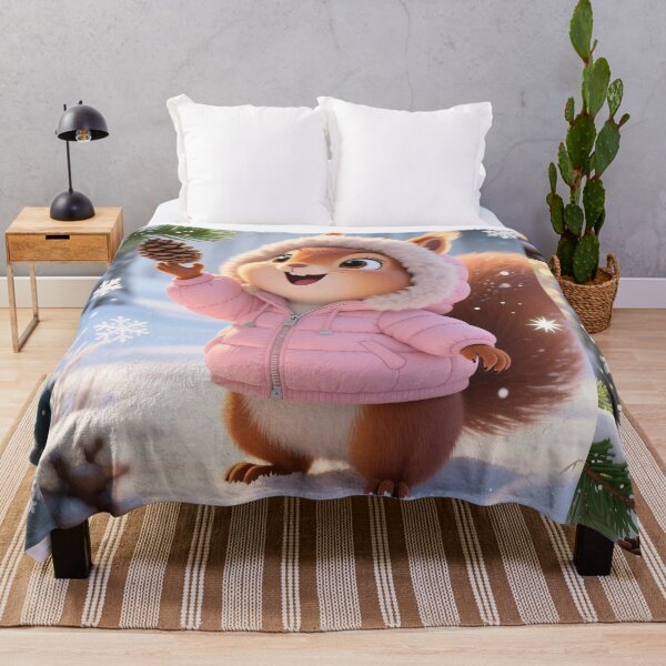 Item preview, Cute Winter Squirrel in Pink Jacket – Adorable Snowy Illustration designed and sold by AmetistLight.