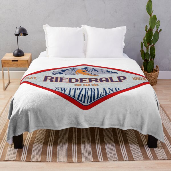 Item preview, Riederalp, Switzerland, Vintage skiing badge design designed and sold by Wanderful-roads.