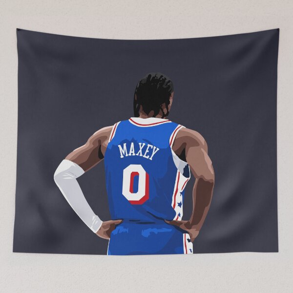 Item preview, Tyrese Maxey Vector Back Above Waist Blue Qiangy designed and sold by qiangdade.