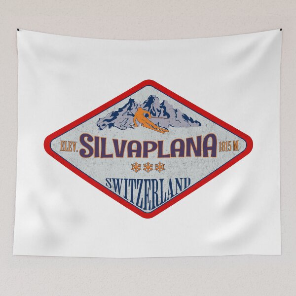 Item preview, Silvaplana, Switzerland, Vintage skiing badge design designed and sold by Wanderful-roads.