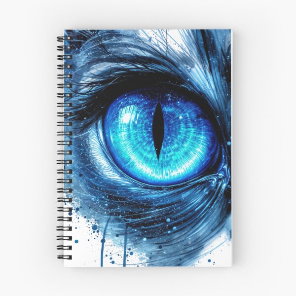 Item preview, Unisex Cat Eye Watercolor Ink Art, Dramatic Blue Teal Portrait designed and sold by Zippy Creation.