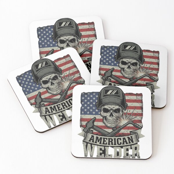 Item preview, American Welder Skull - Patriotic USA Flag Metalworker designed and sold by TobaGallery868.
