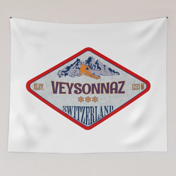Item preview, Veysonnaz, Switzerland, Vintage skiing badge design designed and sold by Wanderful-roads.