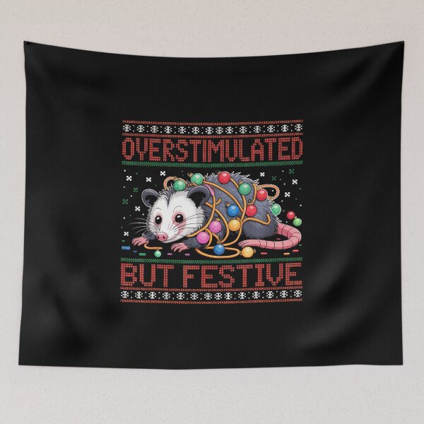 Item preview, Overstimulated But Festive Opossum Ugly 	 Christmas designed and sold by MarianMartha.