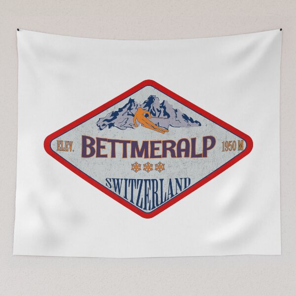 Item preview, Bettmeralp, Switzerland, Vintage skiing badge design designed and sold by Wanderful-roads.