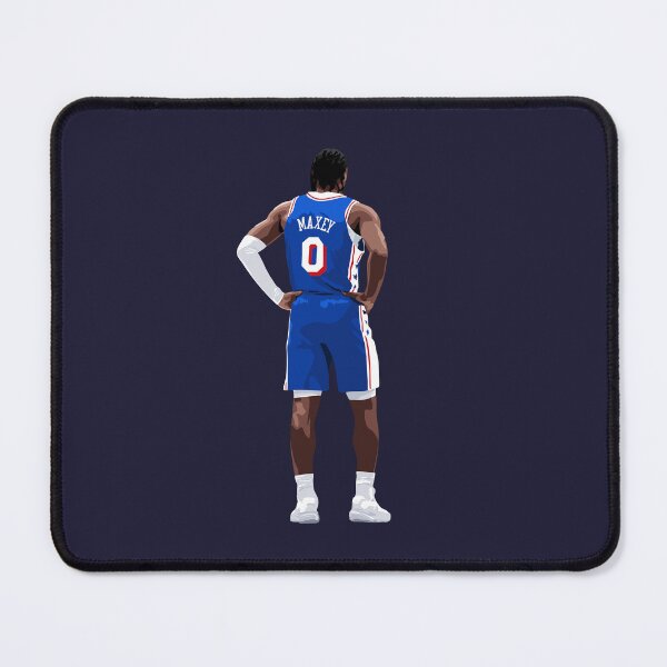 Item preview, Tyrese Maxey Vector Back Standing Blue Qiangy designed and sold by qiangdade.