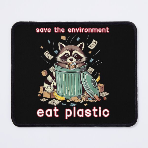 Item preview, Save the Environment Eat Plastic Raccoon Shirt designed and sold by LarryMBrown.