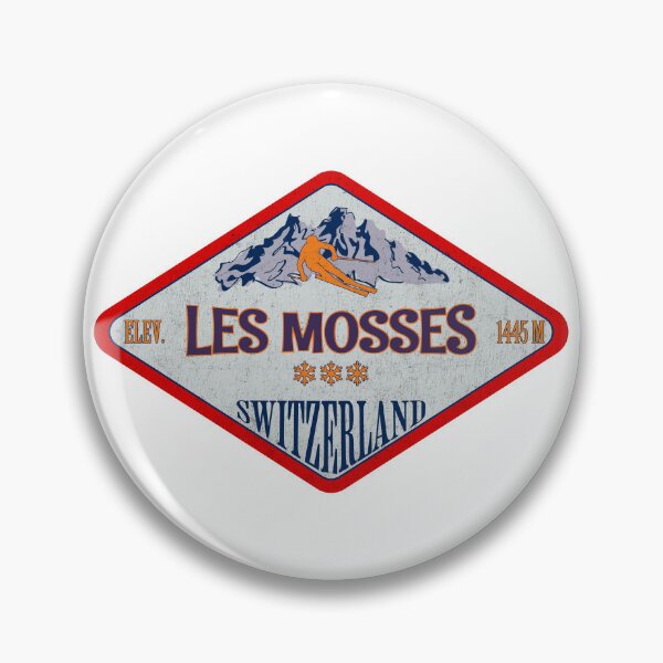 Item preview, Les Mosses, Switzerland, Vintage skiing badge design designed and sold by Wanderful-roads.