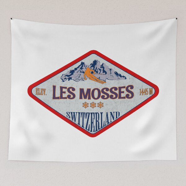 Item preview, Les Mosses, Switzerland, Vintage skiing badge design designed and sold by Wanderful-roads.