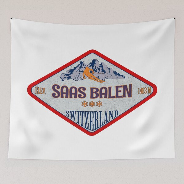 Item preview, Saas Balen, Switzerland, Vintage skiing badge design designed and sold by Wanderful-roads.