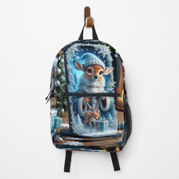 Item preview, Magic Winter Deer – Christmas Fantasy Art with Snow and Blue Glow designed and sold by AmetistLight.