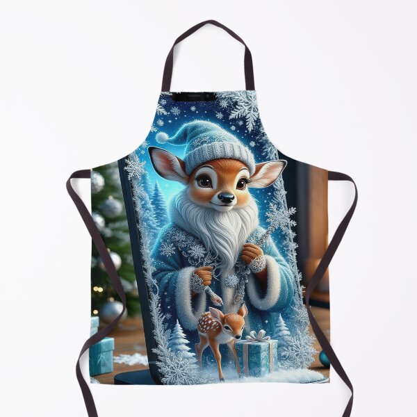 Item preview, Magic Winter Deer – Christmas Fantasy Art with Snow and Blue Glow designed and sold by AmetistLight.