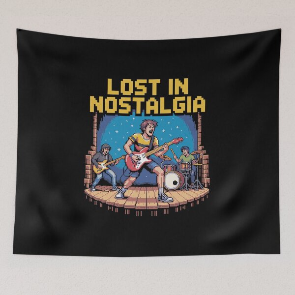 Item preview, Lost in Nostalgia 8 bit band logo designed and sold by VasilisLamArt.