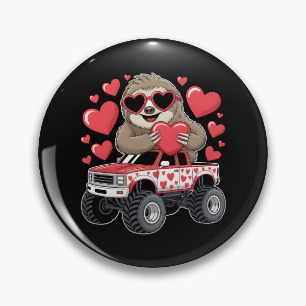 Artikelvorschau, Faultier-Monster-Truck mit Herz zum Valentinstag – süße Liebe entworfen und verkauft von Stephenbaile.
