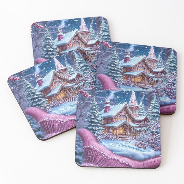 Item preview, Winter Fairy Cottage in a Hand – Magical Snow House Art designed and sold by AmetistLight.