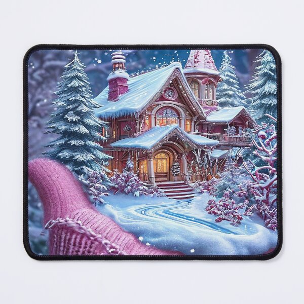 Item preview, Winter Fairy Cottage in a Hand – Magical Snow House Art designed and sold by AmetistLight.