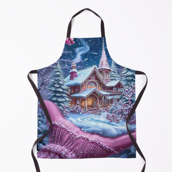 Item preview, Winter Fairy Cottage in a Hand – Magical Snow House Art designed and sold by AmetistLight.