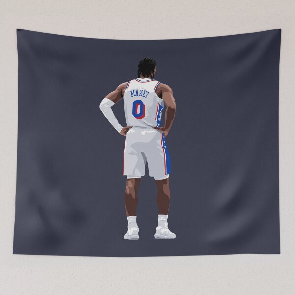 Item preview, Tyrese Maxey Vector Back Standing White Qiangy designed and sold by qiangdade.