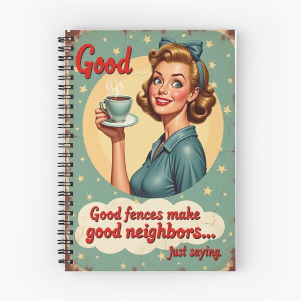Item preview, Good Fences Make Good Neighbors – 1950s Retro Warning Sign designed and sold by Antik by Schulz.