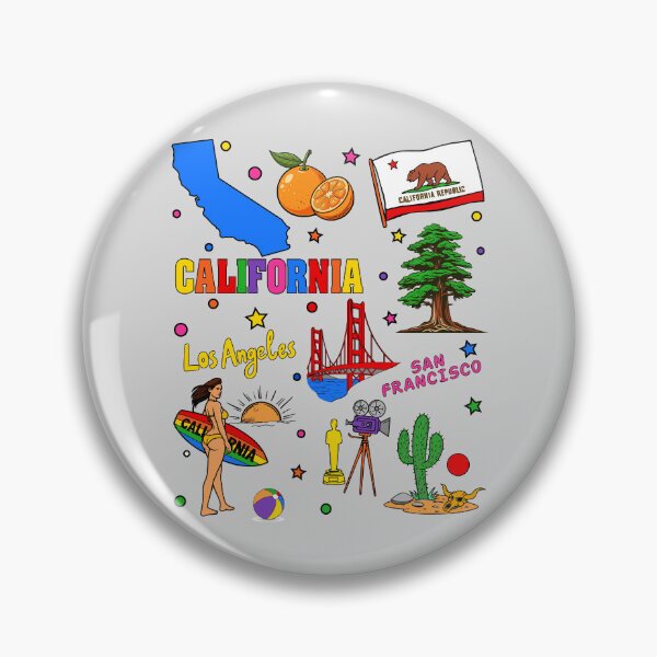 Item preview, California Dreamin' Fun, A Colorful State Sticker Collage designed and sold by mashmosh.