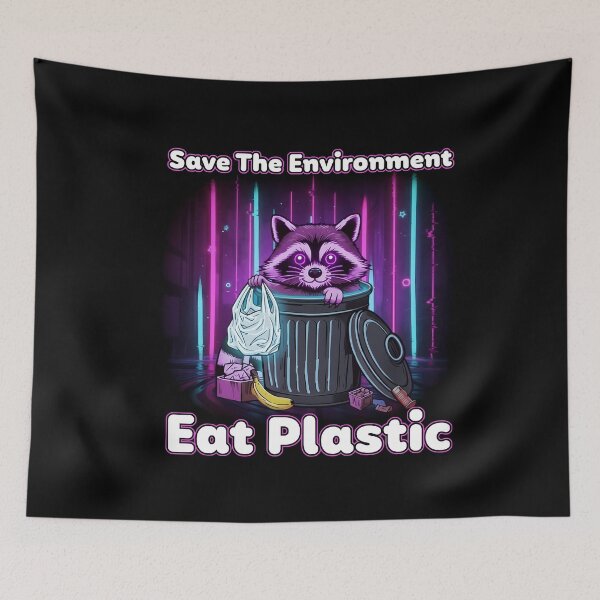 Item preview, Funny Eco Raccoon Save the Environment Shirt designed and sold by LashondaGreen89.