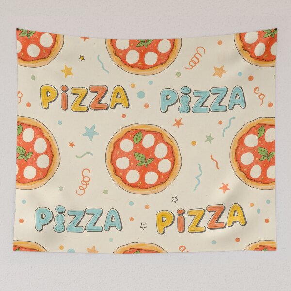 Item preview, COLORFUL ITALIAN PIZZA WALLPAPER PATTERN designed and sold by infinitearte.