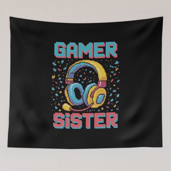Item preview, Gamer Sister Cute Gaming Video Games 8 Bit Graphic Pixelated Tank Top designed and sold by milanforbes.