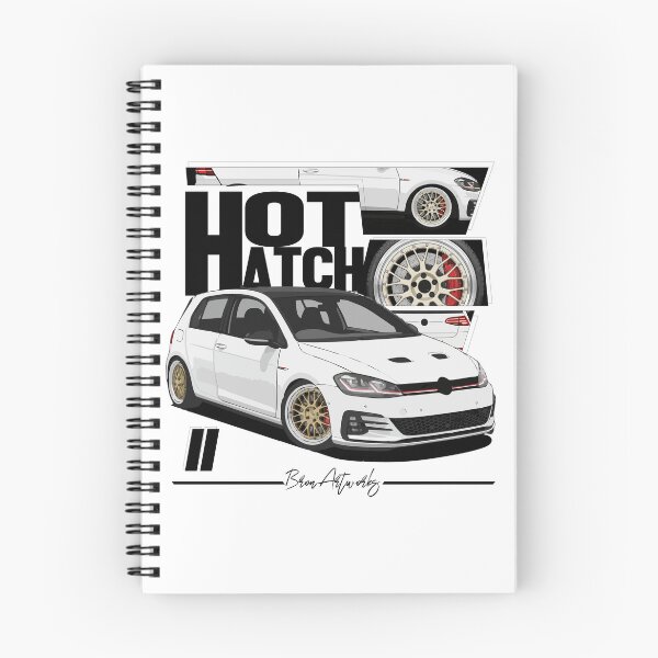 Item preview, Hot Hatch Stance Art – White Turbo Hatchback Illustration designed and sold by BronArtworks.