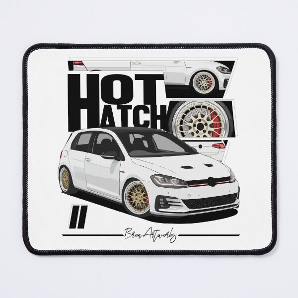 Item preview, Hot Hatch Stance Art – White Turbo Hatchback Illustration designed and sold by BronArtworks.