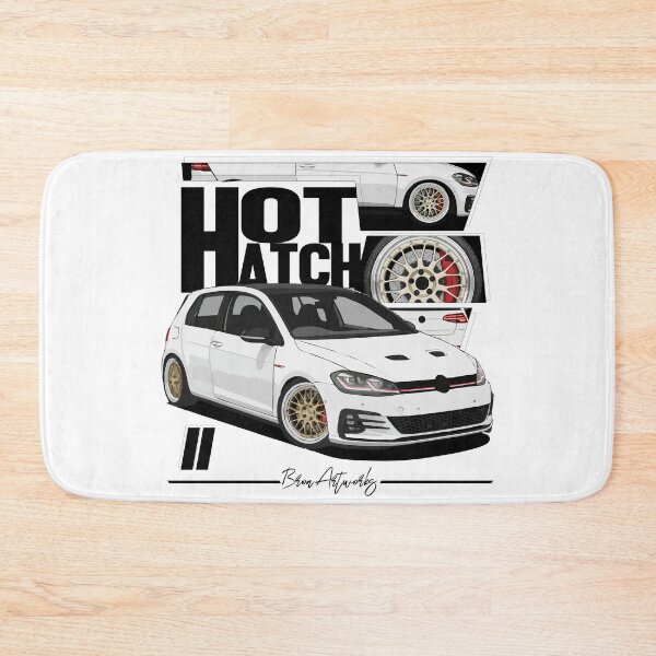Item preview, Hot Hatch Stance Art – White Turbo Hatchback Illustration designed and sold by BronArtworks.