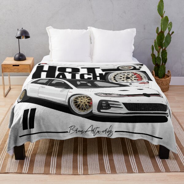 Item preview, Hot Hatch Stance Art – White Turbo Hatchback Illustration designed and sold by BronArtworks.