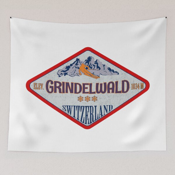 Item preview, Grindelwald, Switzerland, Vintage skiing badge design designed and sold by Wanderful-roads.