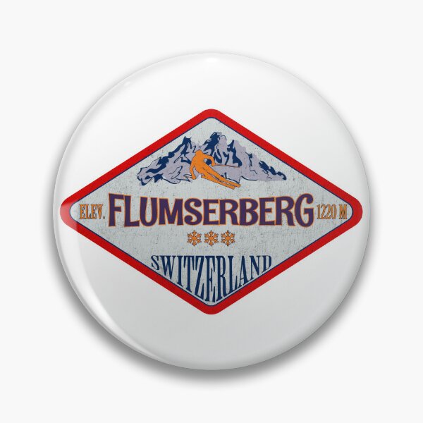 Item preview, Flumserberg, Switzerland, Vintage skiing badge design designed and sold by Wanderful-roads.