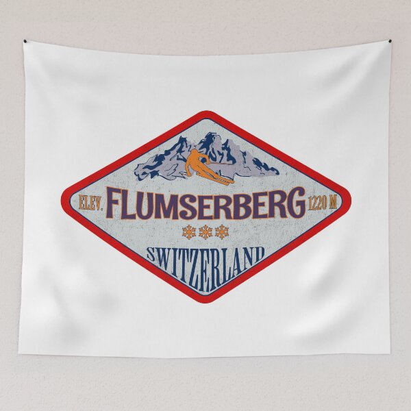 Item preview, Flumserberg, Switzerland, Vintage skiing badge design designed and sold by Wanderful-roads.