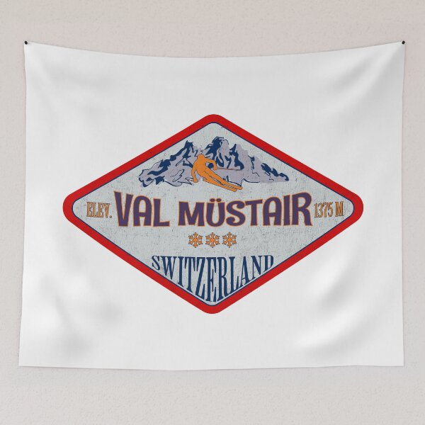 Item preview, Val Müstair, Switzerland, Vintage skiing badge design designed and sold by Wanderful-roads.