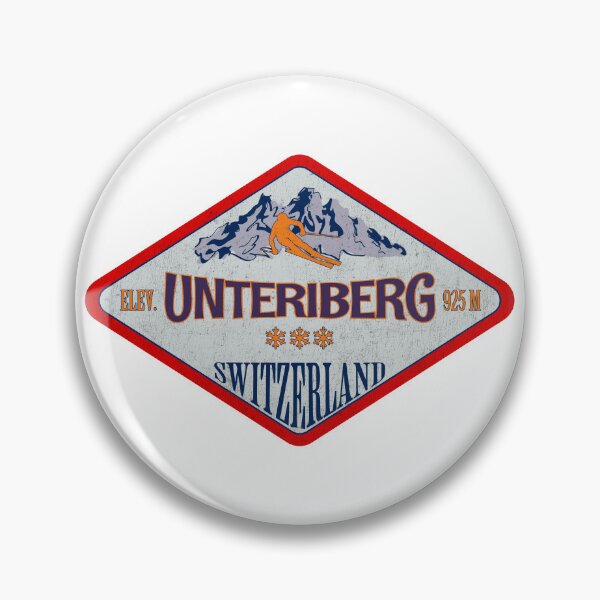 Item preview, Unteriberg, Switzerland, Vintage skiing badge design designed and sold by Wanderful-roads.