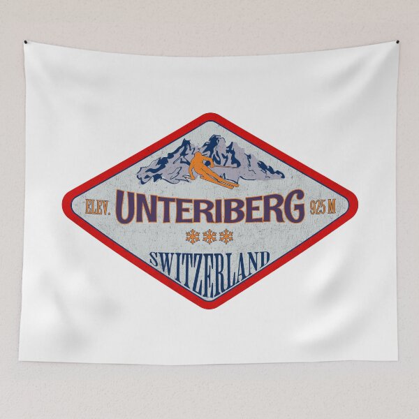 Item preview, Unteriberg, Switzerland, Vintage skiing badge design designed and sold by Wanderful-roads.