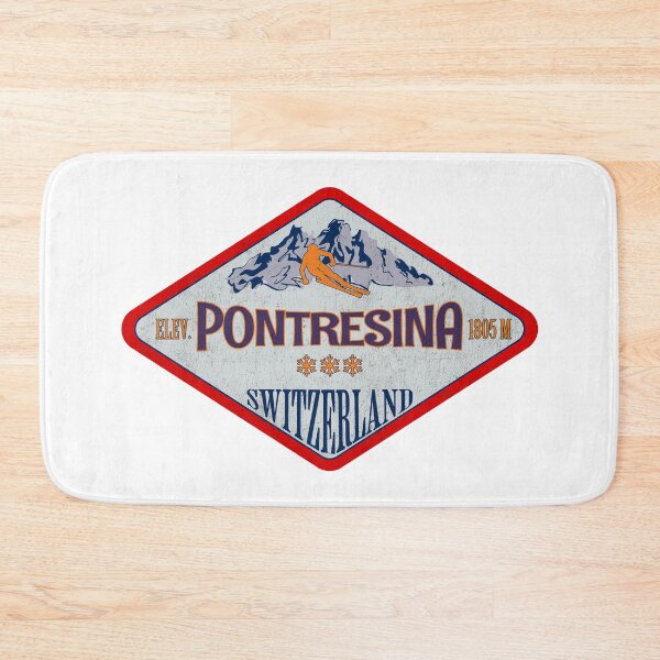Item preview, Pontresina, Switzerland, Vintage skiing badge design designed and sold by Wanderful-roads.