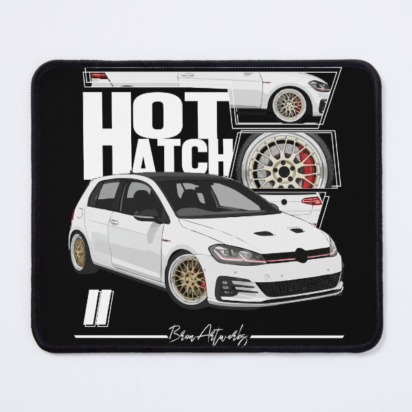 Item preview, Hot Hatch Stance Art – White Turbo Hatchback Illustration designed and sold by BronArtworks.