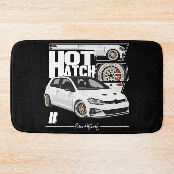 Item preview, Hot Hatch Stance Art – White Turbo Hatchback Illustration  designed and sold by BronArtworks.