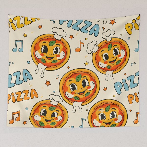 Item preview, COLORFUL ITALIAN PIZZA WALLPAPER PATTERN designed and sold by infinitearte.