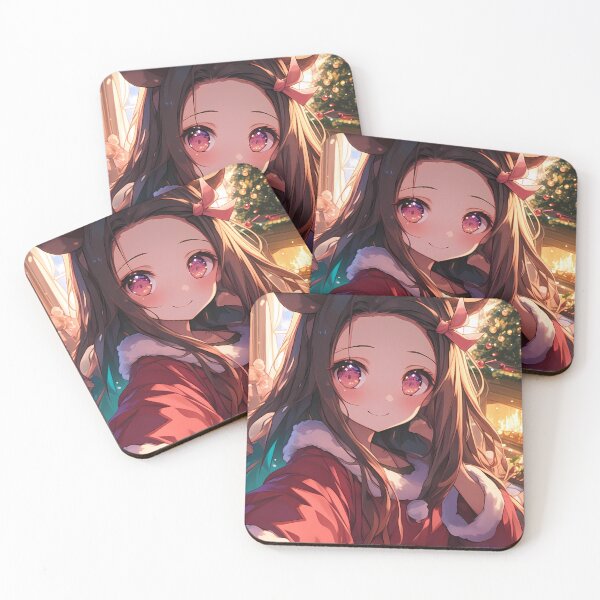 Item preview, Demon Nezuko Kamado Christmas Cute Anime Girl Warm Holiday Festive Cozy Indoor Glow designed and sold by Raslbazola.